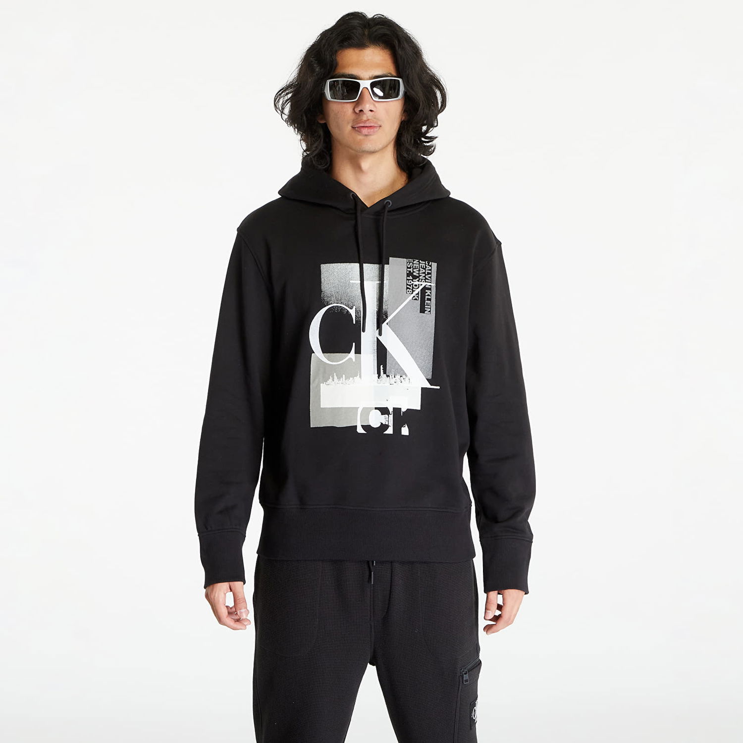 Суитчър CALVIN KLEIN Connected Layer Land Hoodie Черно | J30J324310 BEH, 0