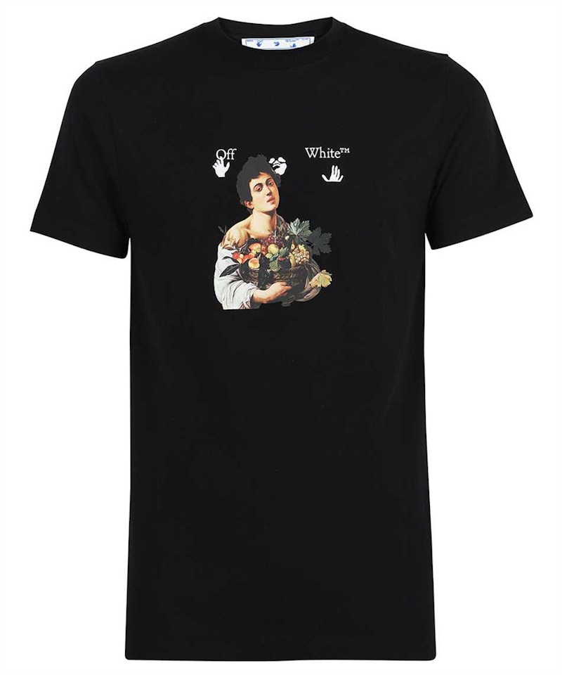 Тениска Off-White Slim Fit Caravaggio Boy T-shirt Черно | OMOAA027S21JER0111001, 0
