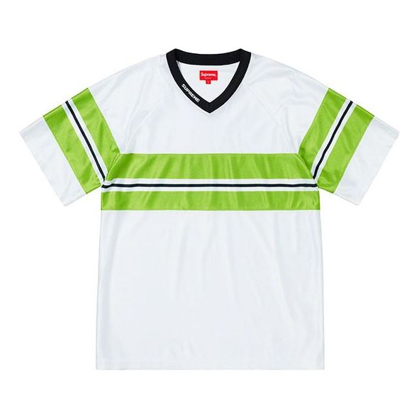 Фланелка Supreme Supreme Dazzle Chest Stripe Short Sleeve Top Бяло | SUP-SS19-10204