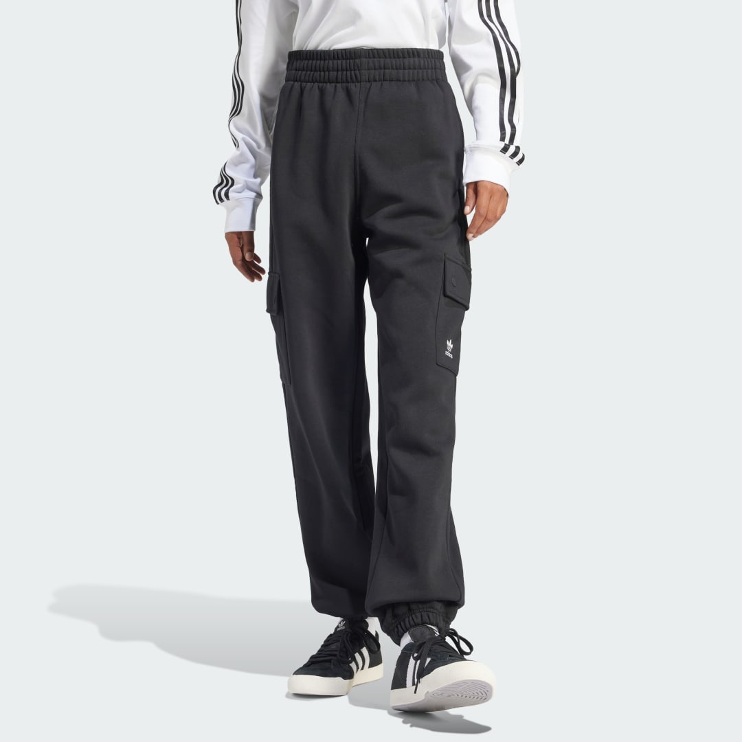 Карго панталони adidas Originals Kalhoty Essentials Fleece Cargo Jogger Черно | IT7576, 0