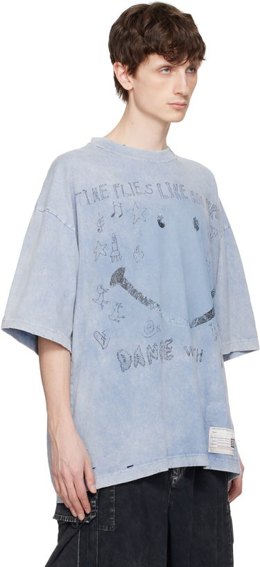Тениска Maison MIHARA YASUHIRO Maison MIHARA YASUHIRO Bleached Smily Face Print T-Shirt Сиво | A14TS622, 4