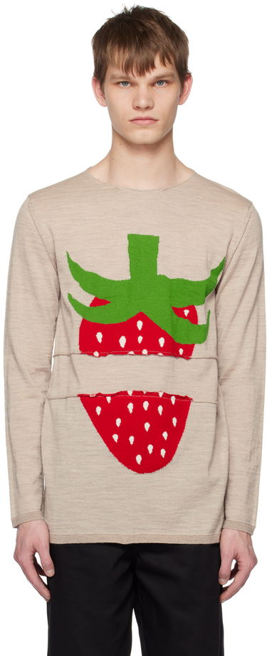 Пуловер Comme des Garçons Comme des Garçons Shirt Brett Westfall Edition Strawberry Knit Sweater Бежово | FK-N004-051, 0