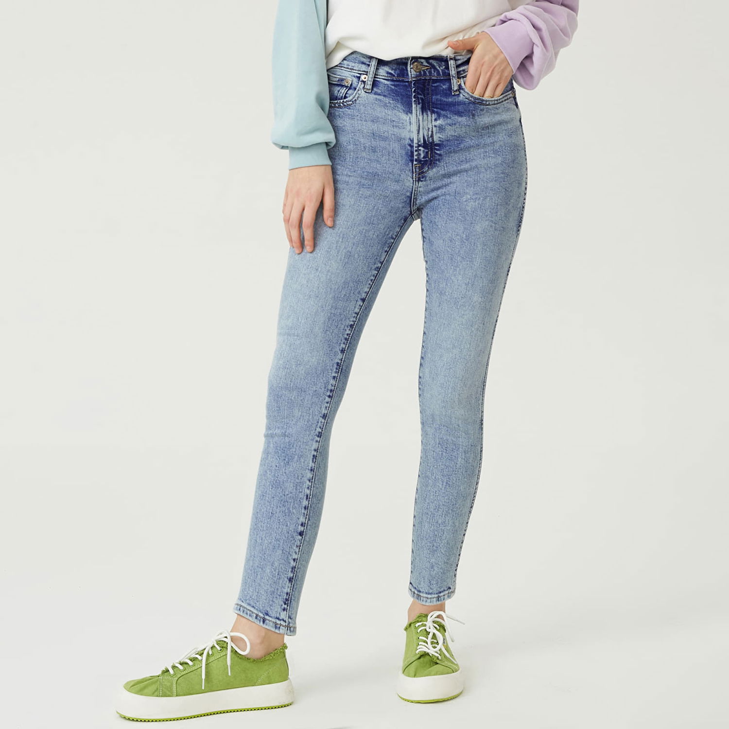 Дънки GAP Denim Pants Vintage Slim - High Rise Light Amber Синьо | 732838-00, 1
