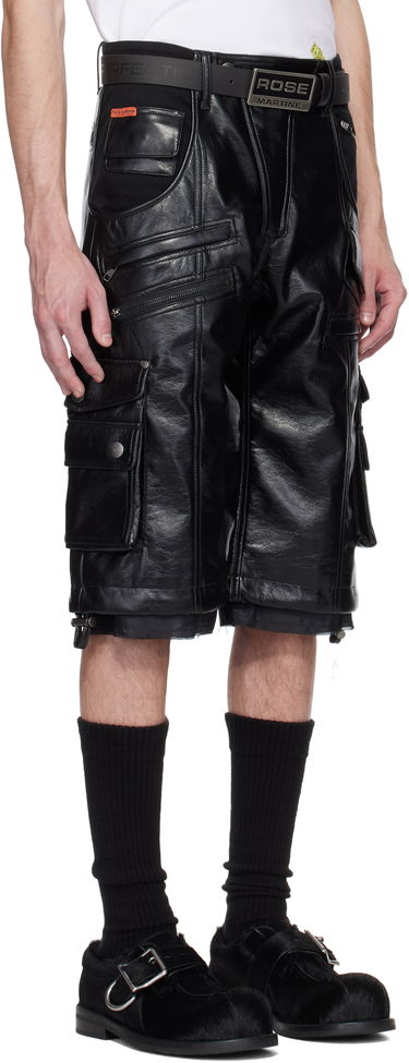 Къси панталони Martine Rose Martine Rose Faux-Leather Utility Shorts Черно | 540LP02001, 1