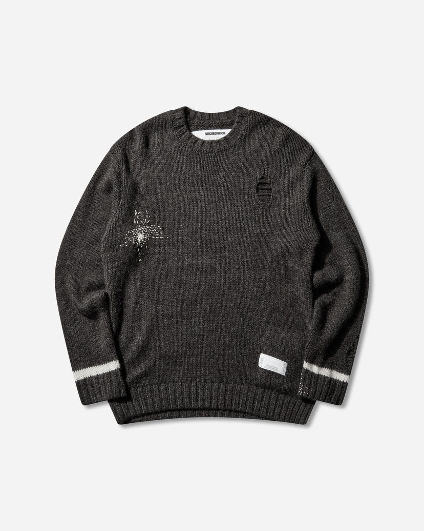 Пуловер Neighborhood Savage Crewneck Sweater Сиво | 252FUNH-KNM02 CHARCOAL