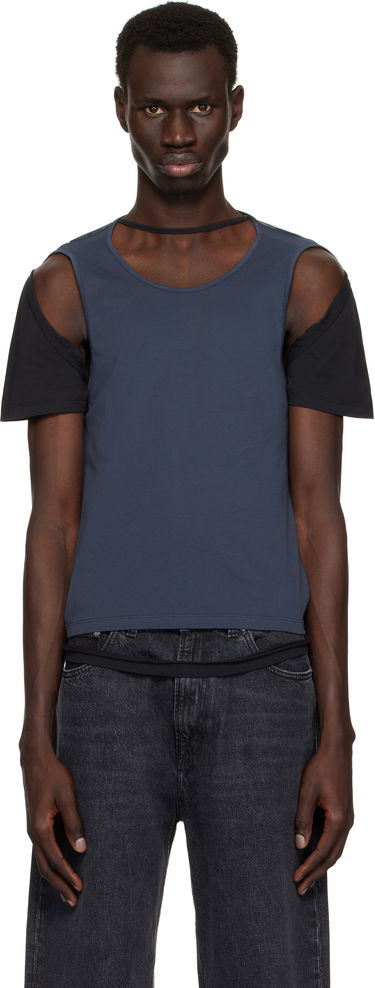 Потник Eckhaus Latta Eckhaus Latta Navy Hugging T-Shirt Синьо | 1203-EL-PS25-B - BLACKBERRY, 0