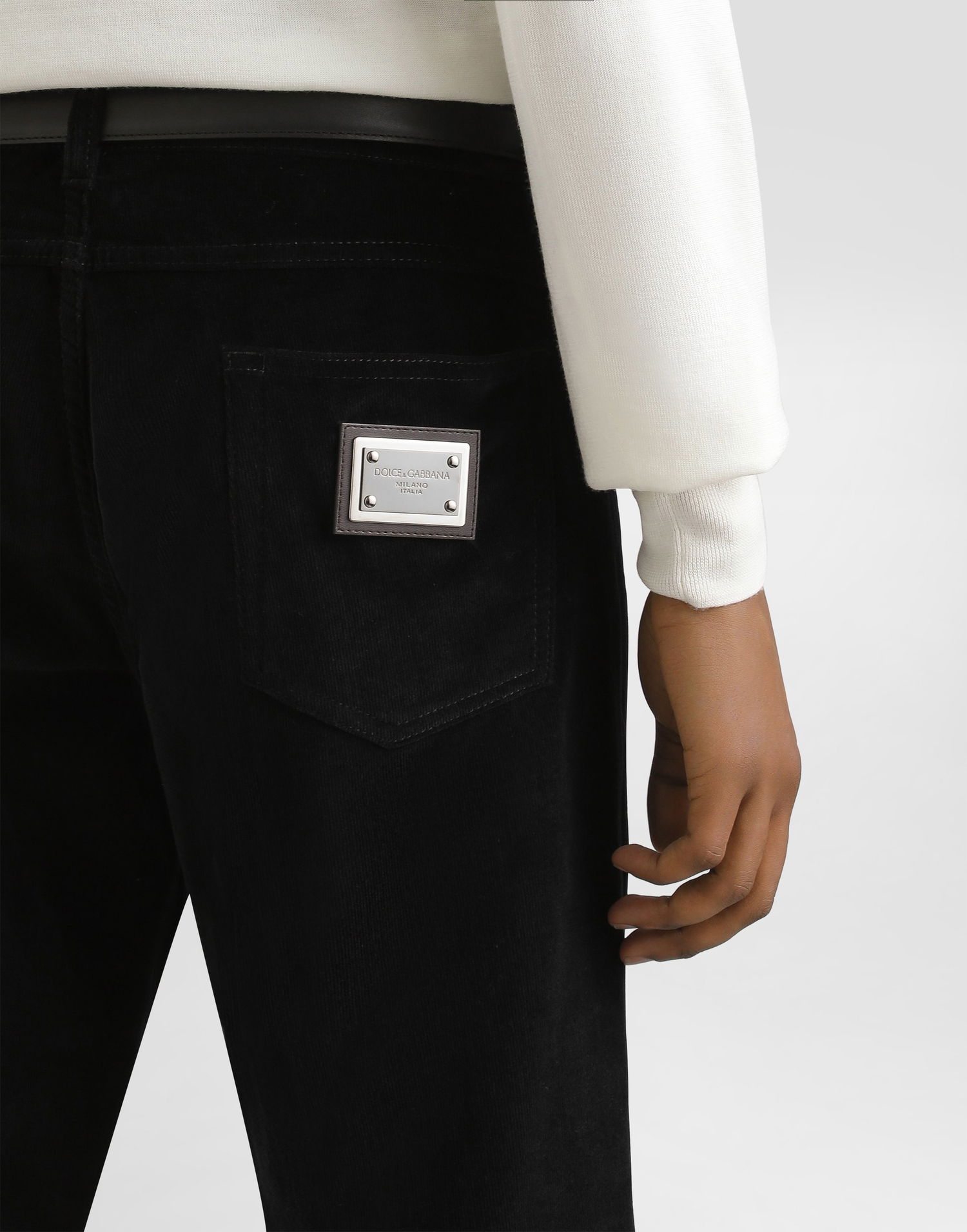 Панталони Dolce & Gabbana Dolce & Gabbana Cotton And Cashmere Regular Trousers Черно | GYJCCTGJ589N0000, 1