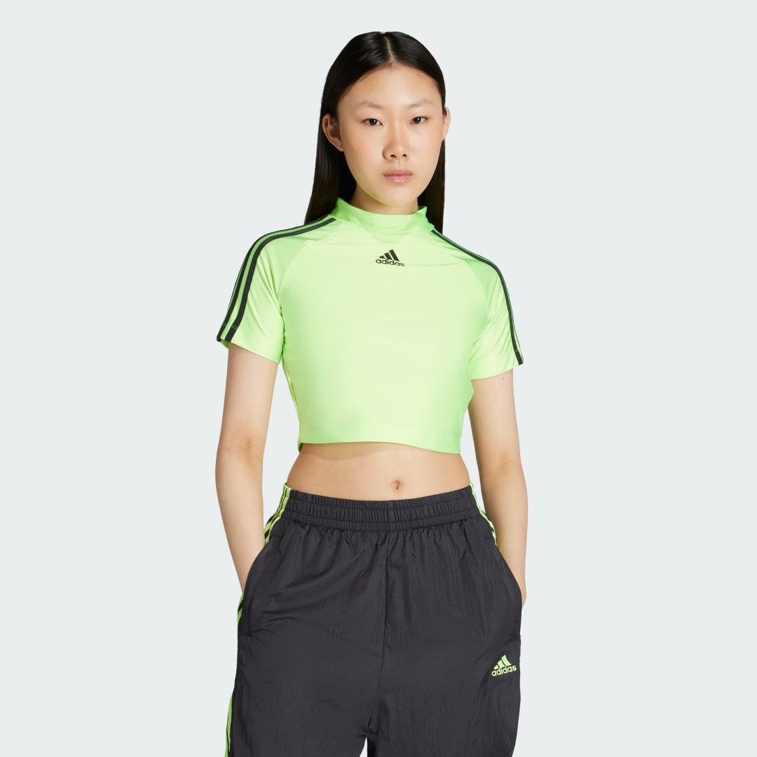 Съкратен топ adidas Performance Teamgeist Adicolor Crop Top Зелено | JZ8280, 0