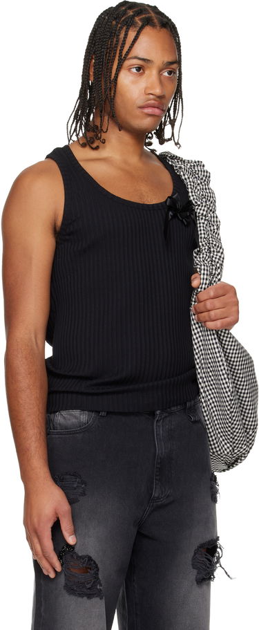 Потник Simone Rocha Ribbed Ribbon Daisy Tank Top Бяло | 5377 1230, 4