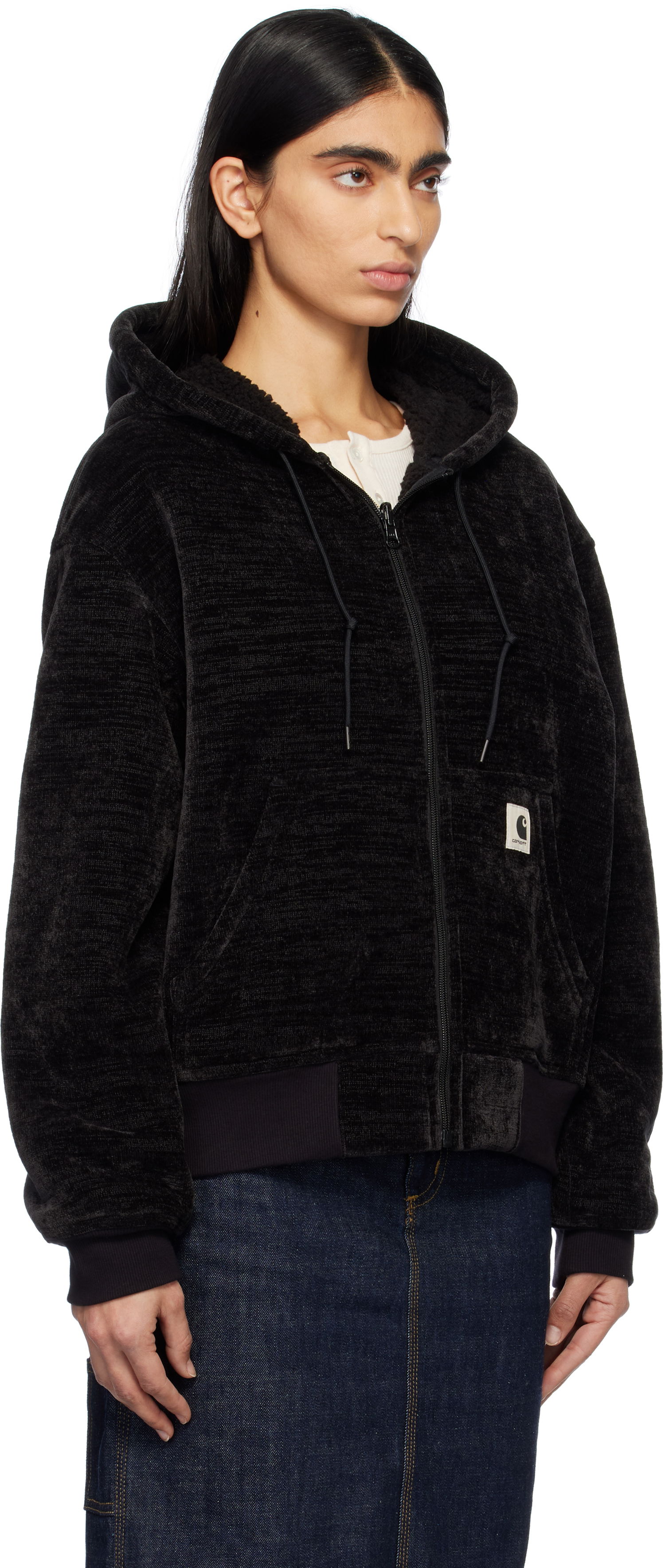 Суитчър Carhartt WIP Fleece Lined Hoodie Черно | I033905 89XX, 1
