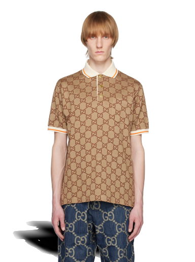 Поло тениска Gucci GG Polo Бежово | 742384 XJFGU