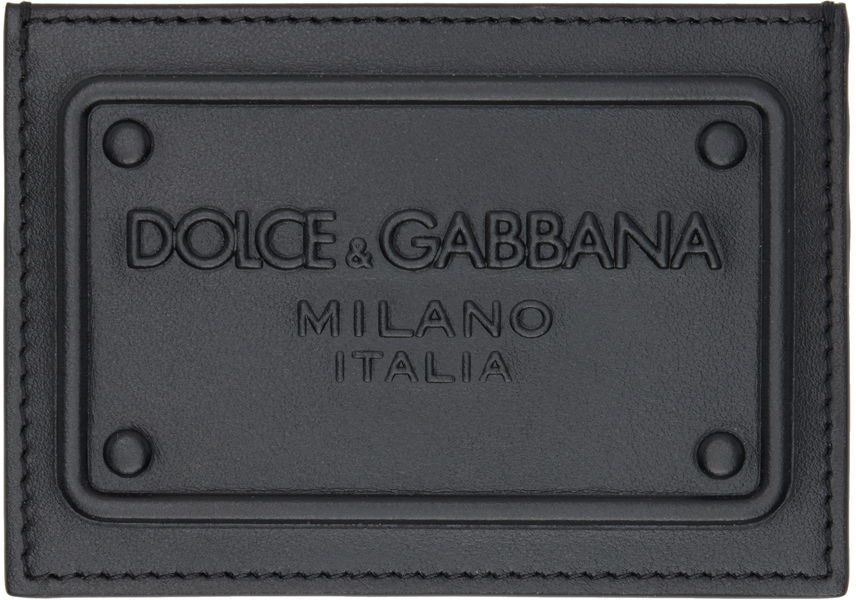 Портфейл Dolce & Gabbana Black Embossed Card Holder Черно | BP3239AG218, 0