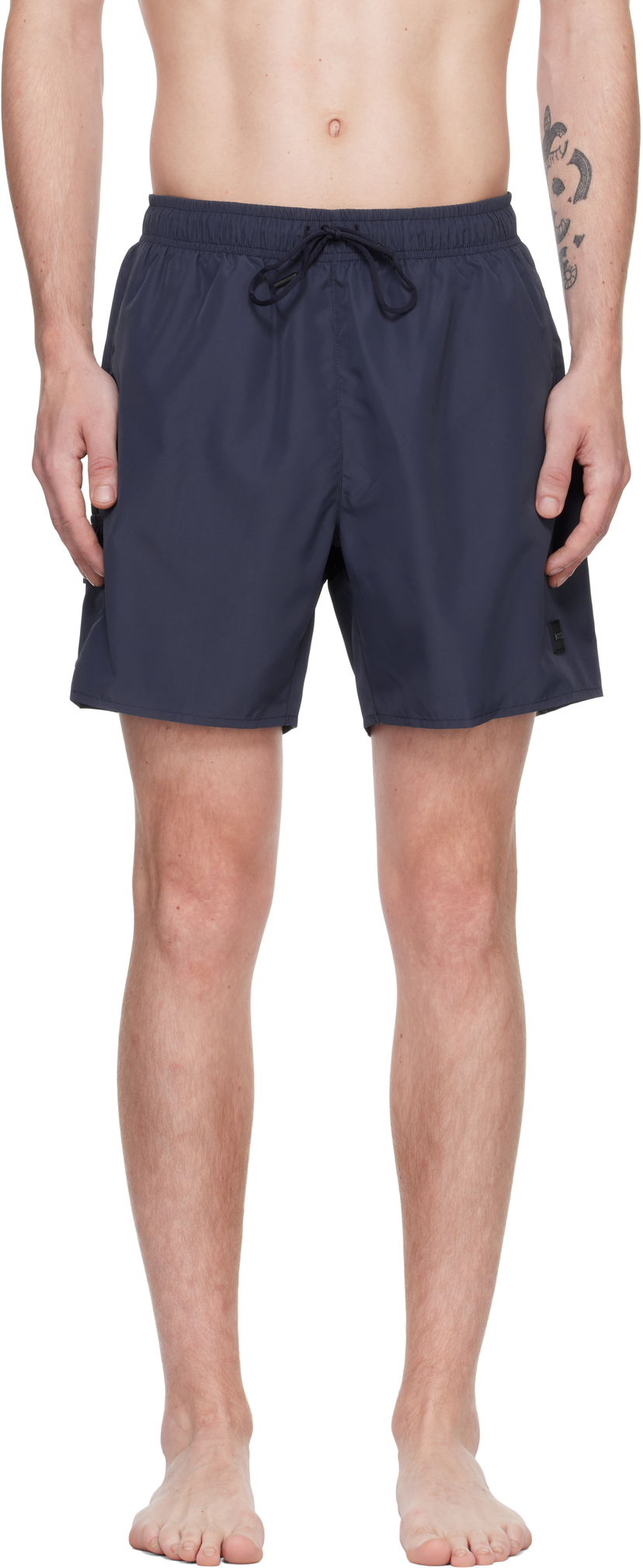 Бански BOSS Swim Shorts With Flap Pockets Тъмно синьо | 50534319