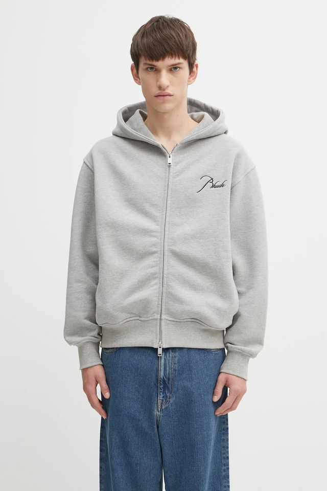 Classique Gathered Full Zip Hooded Sweatshirt