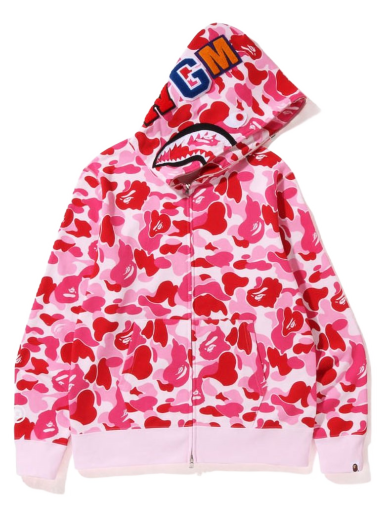 Суитчър BAPE Big ABC Camo Shark Full Zip Hoodie Розово | 1I80-115-011