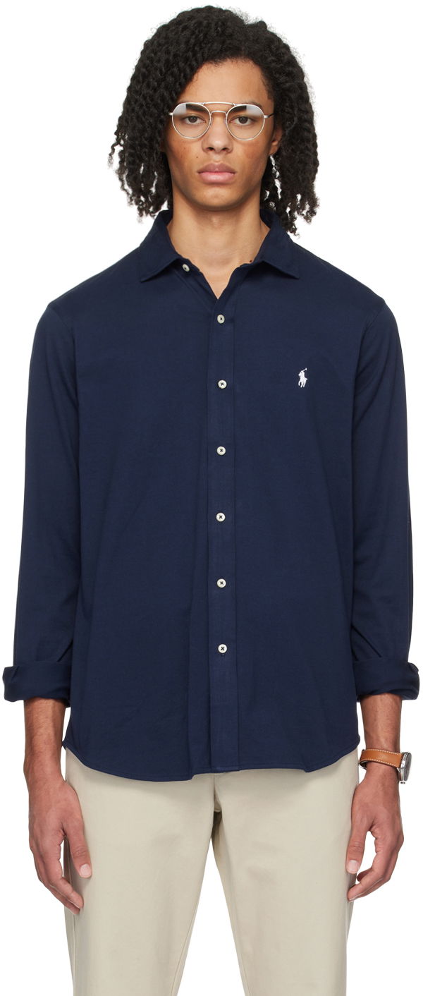 Риза Polo by Ralph Lauren Embroidered Shirt Тъмно синьо | 710899386003, 0