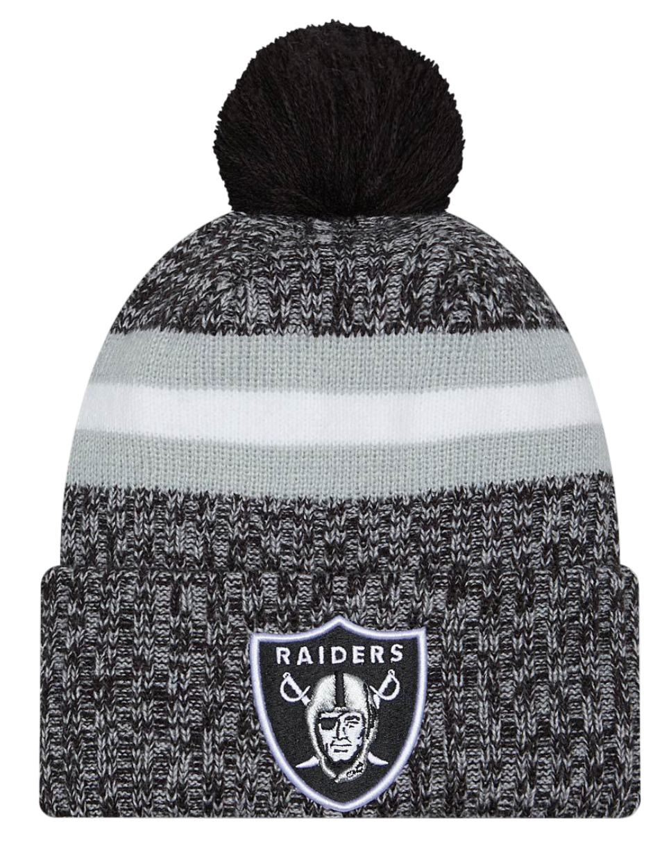 Шапка New Era New Era Las Vegas Raiders Knit Beanie with Pom Сиво | 60407594-60407594, 0