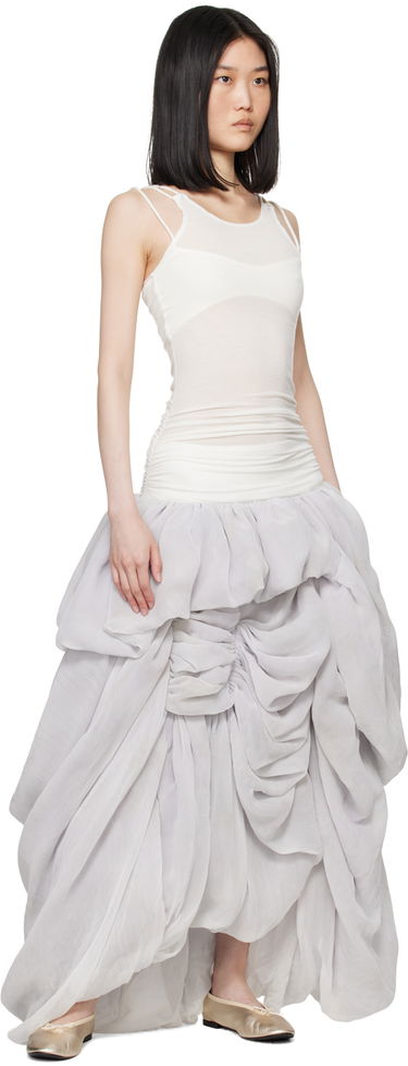 Pокля Collina Strada Collina Strada Soft Maxi Dress Бяло | XX4458, 3