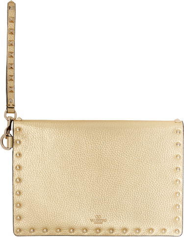 Дамска чанта Valentino Valentino Garavani Rockstud Laminated Grainy Calfskin Pouch Металик | 6W2P0P87GGE, 1