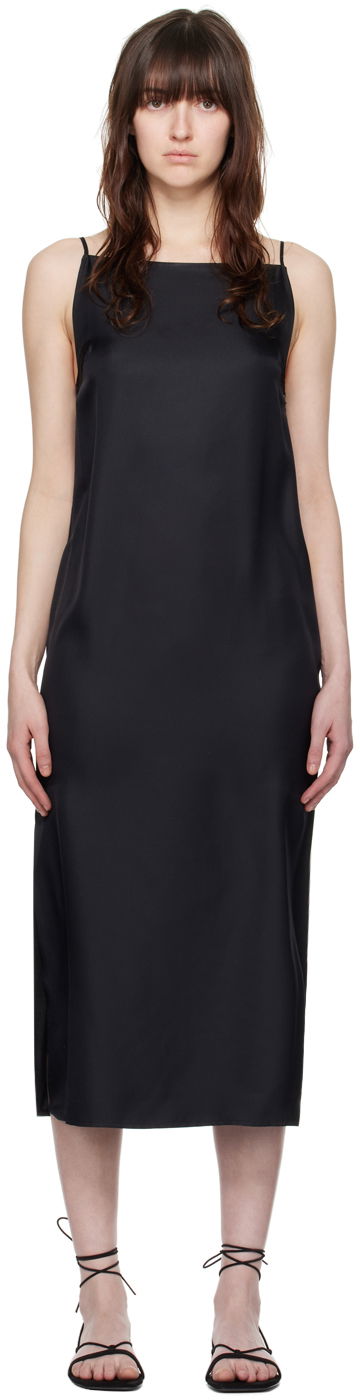 Pокля Loulou de Saison Loulou de Saison Sulum Midi Slip Dress Черно | SULUM, 0
