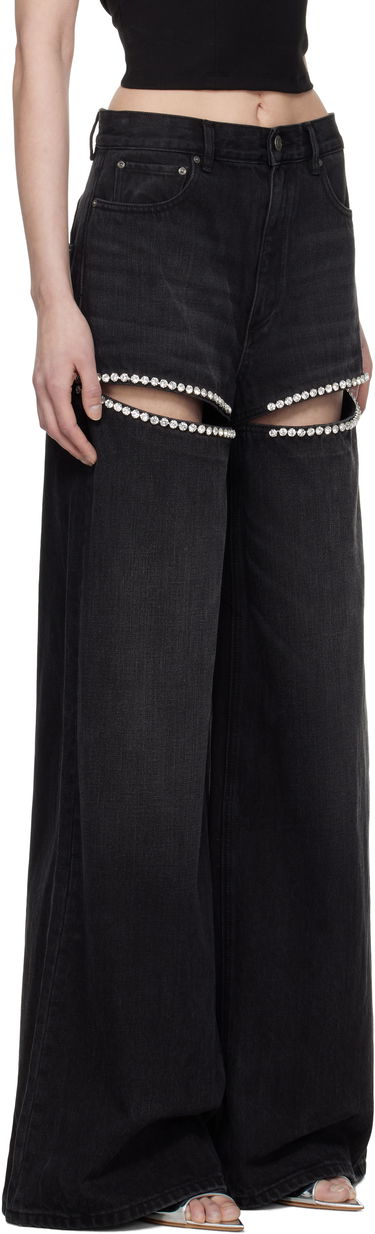 Дънки Area AREA Wide Leg Crystal Slit Jeans Черно | 0000P02333, 1