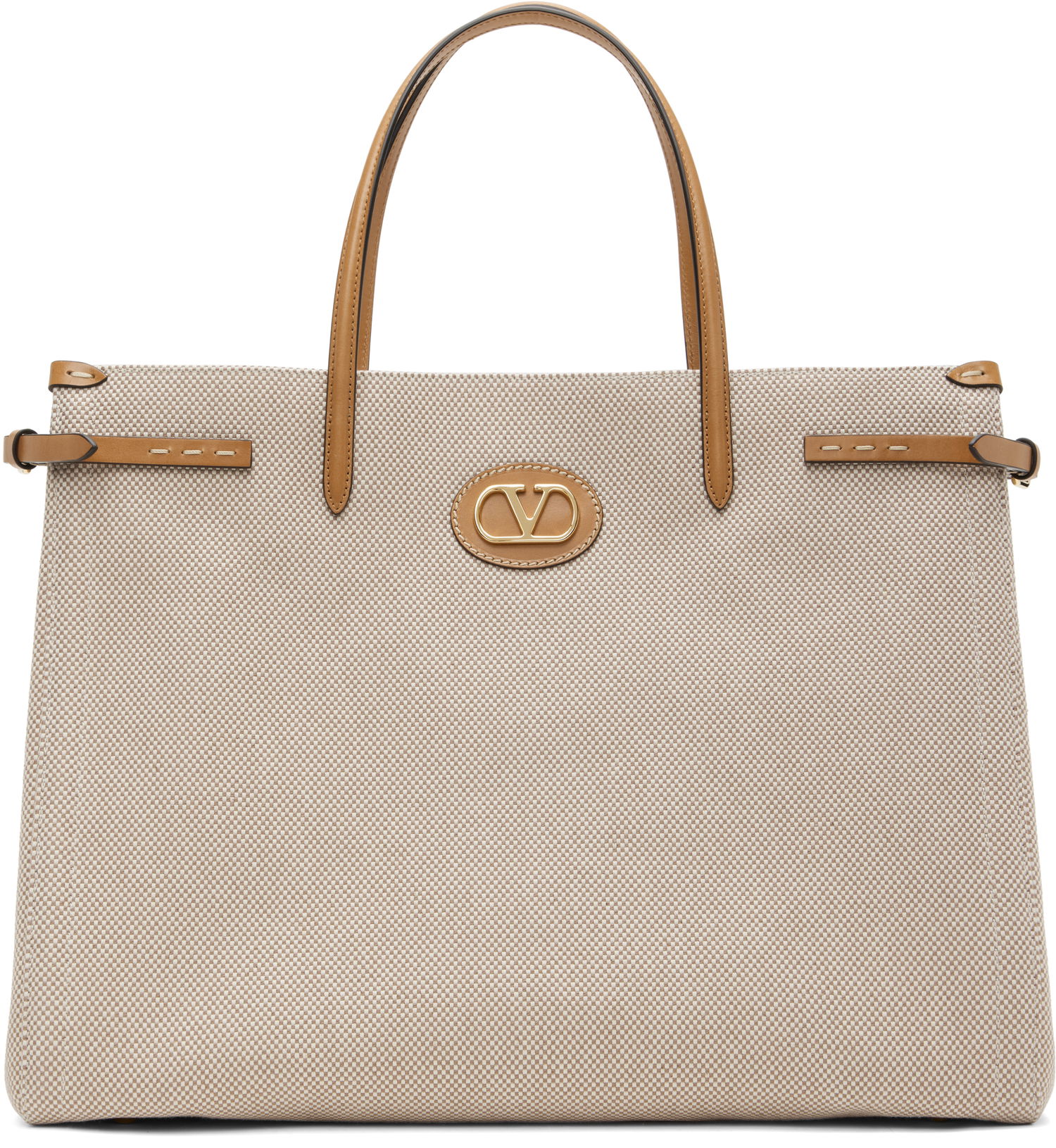 Голяма пазарска чанта Valentino Valentino Garavani Antibes Large Canvas Tote Бежово | 6W2B0R18EZT, 0