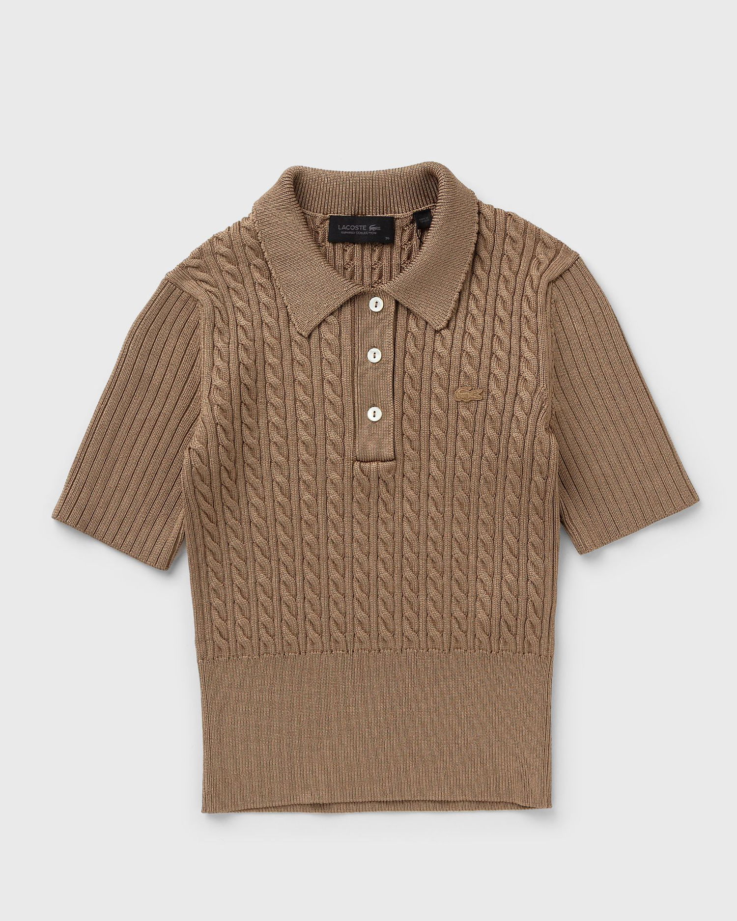 Пуловер Lacoste Cable Knit Polo Sweater Кафяво | AF3667-52I, 0