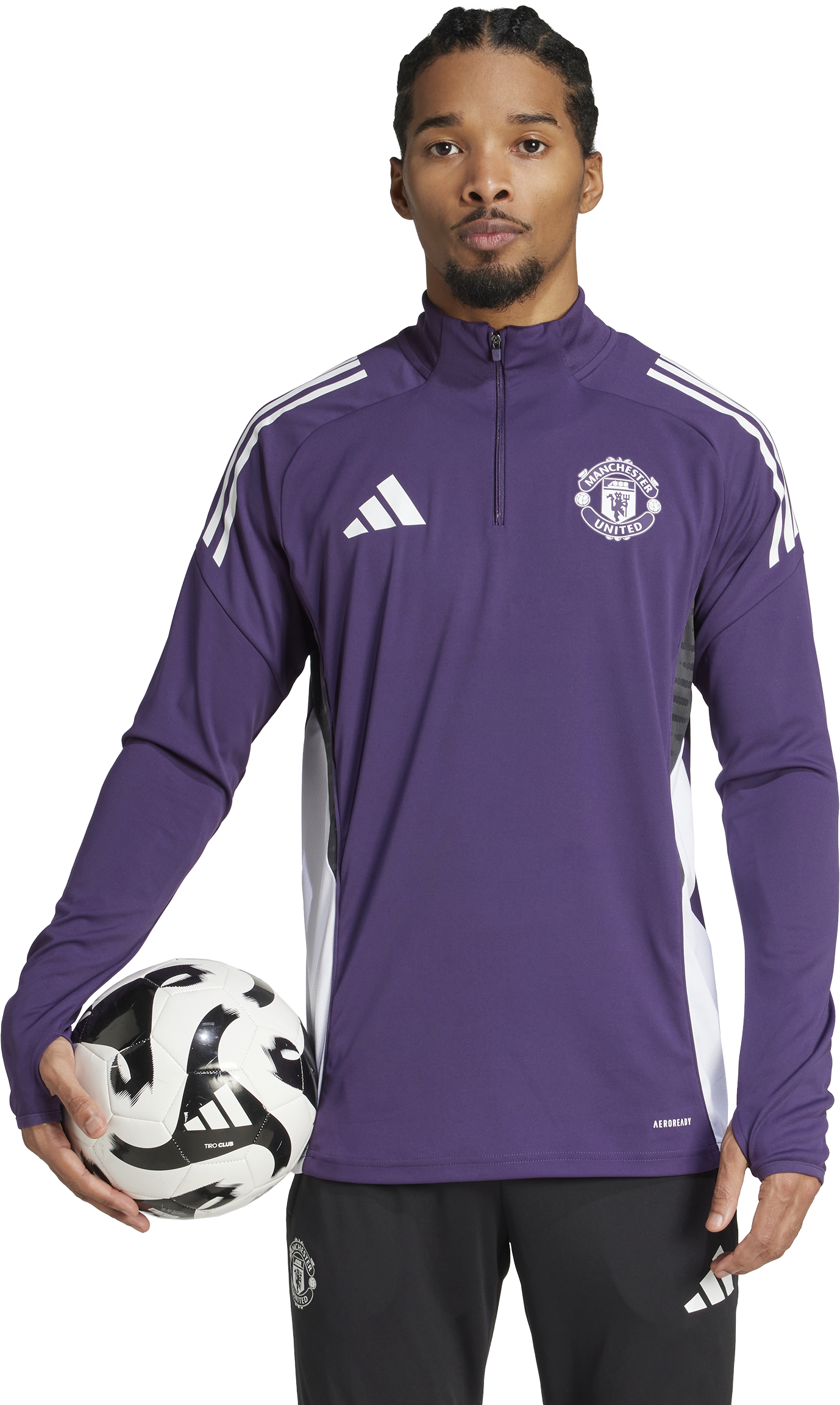 Тениска adidas Originals Manchester United TR TOP Long Sleeve Training Shirt 2025/26 Лилаво | jp3124, 1