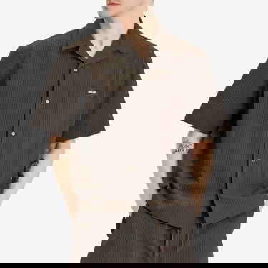 Риза MAISON KITSUNÉ Maison Kitsuné Seersucker Resort Shirt, Size Large Кафяво | OM00421WC5032-P391, 2