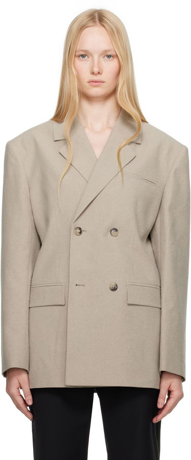 Яке Nanushka Nanushka Diante Double-Breasted Blazer Бежово | NW25SSOW26092, 0