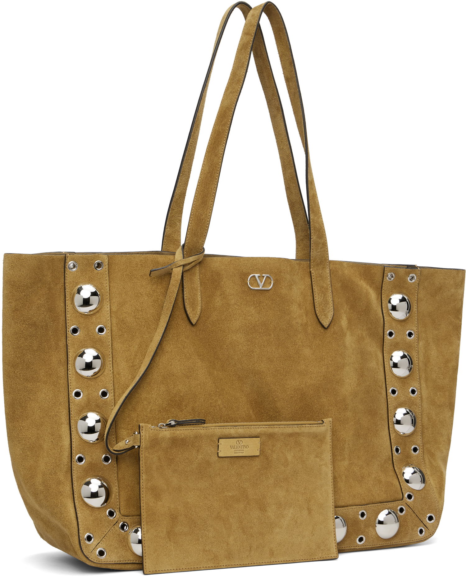 Голяма пазарска чанта Valentino Valentino Garavani Large Suede Shopping Tote Жълто | 7Y2B0R78JET, 1