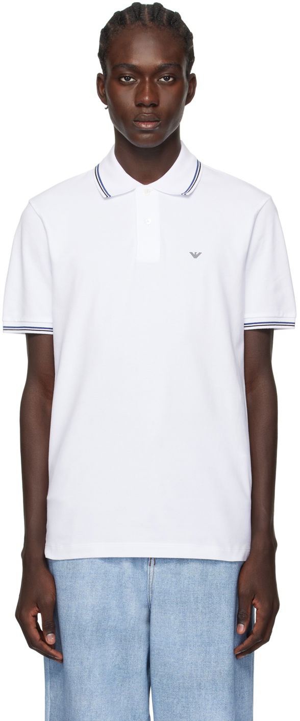 Поло тениска Emporio Armani Bonded Polo Бяло | 8N1FB3 1JPTZ 0100