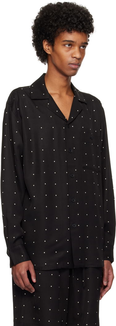 Риза Róhe Dotted Loose Camp Collar Shirt Черно | 314-19-075, 1