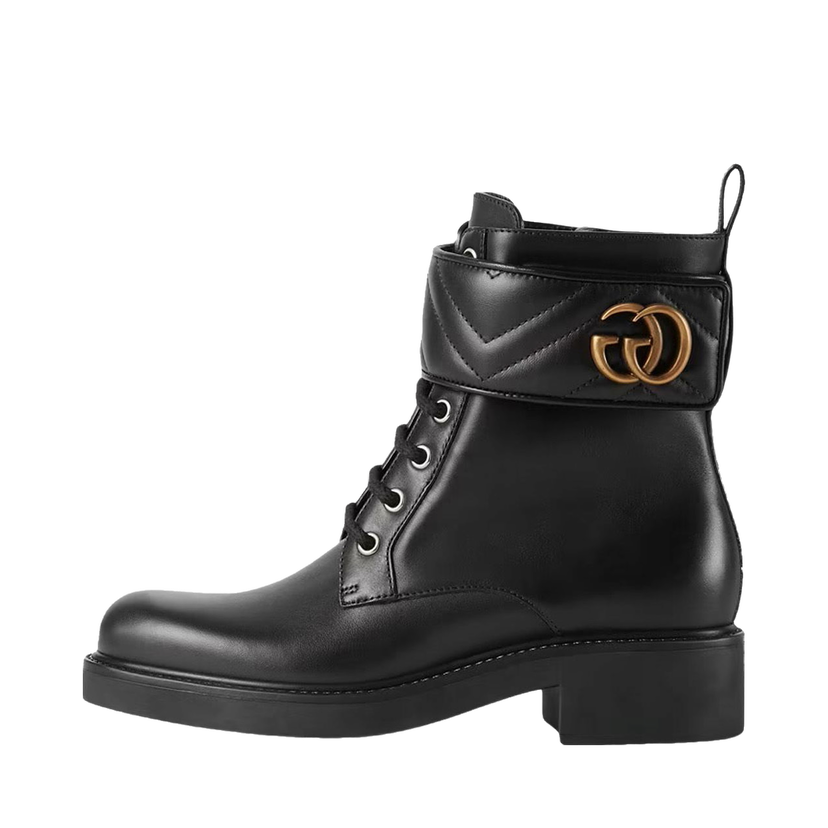 Кецове и обувки Gucci Double G 40mm Ankle Boot 'Black' Leather Черно | 670397 17K20 1000