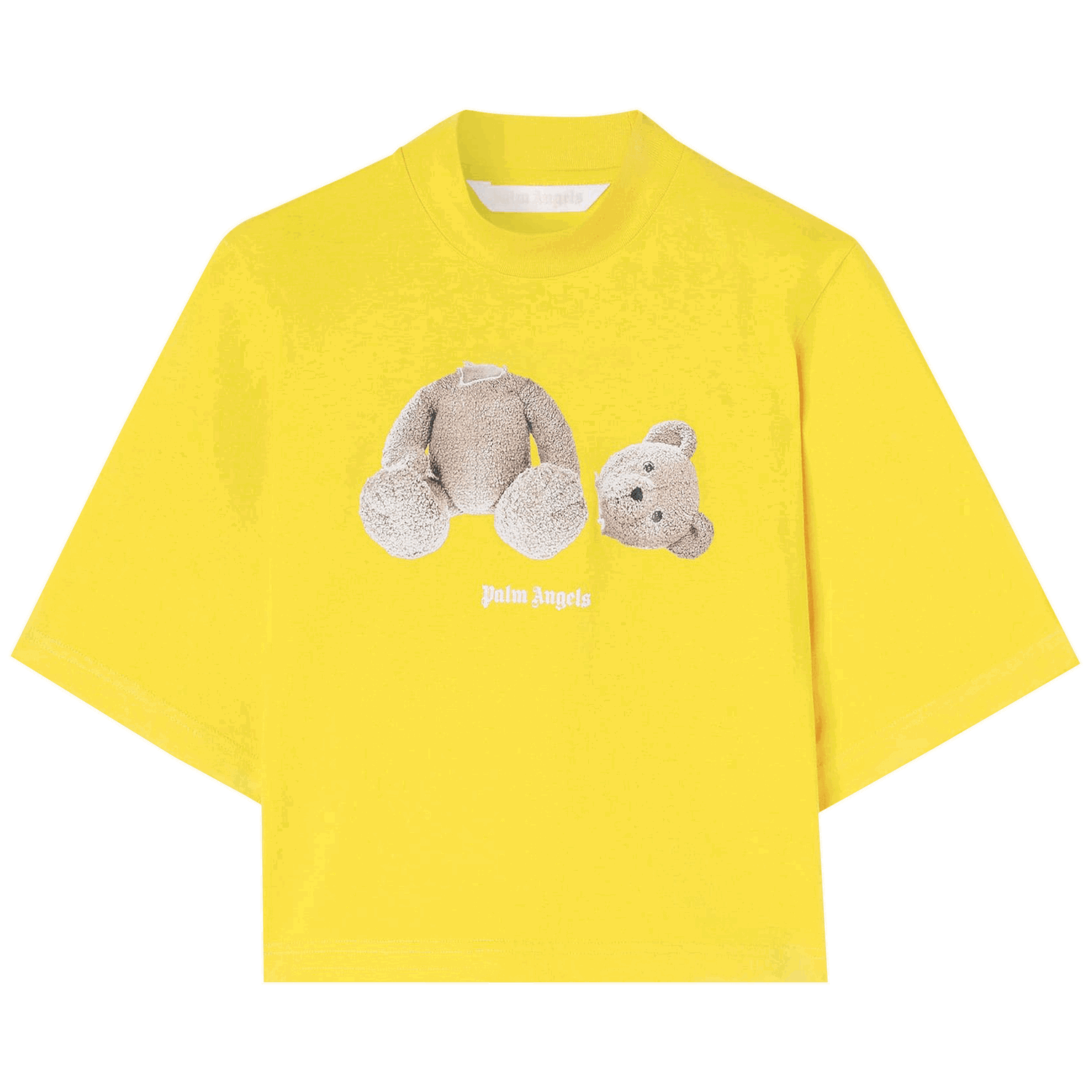 Тениска Palm Angels Bear Printed Fitted T-Shirt Жълто | PWAA020F22JER0051660, 0