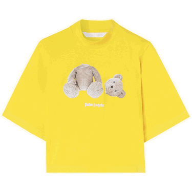 Тениска Palm Angels Bear Printed Fitted T-Shirt Жълто | PWAA020F22JER0051660, 0