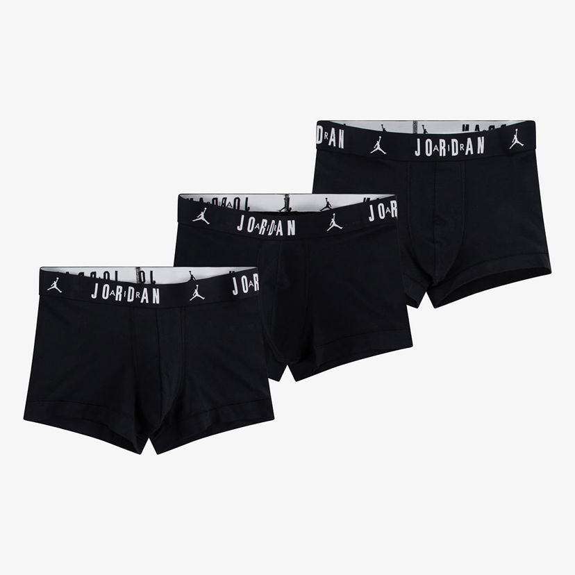 Бельо и чорапи Jordan Jordan Mens Flight Cotton 3-Pack Trunk Black M Черно | JM0693-023