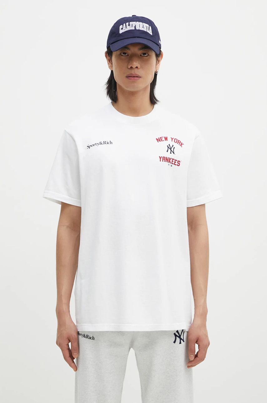 Тениска Sporty & Rich New York Yankees Graphic Print T-Shirt Бяло | TO043505300WH01, 0