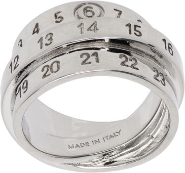 Пръстен Maison Margiela Triple Logo Numeric Signature Silver Ring Металик | SM6UQ0073 P6627, 3