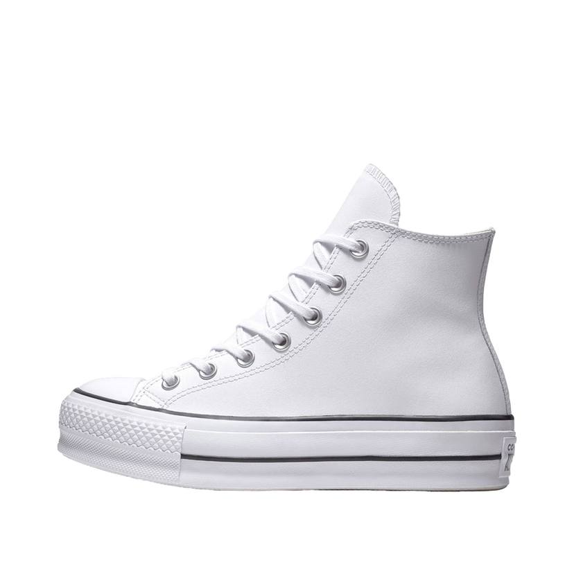 Кецове и обувки Converse Chuck Taylor All Star Platform Leather High-Top Бяло | 561676C