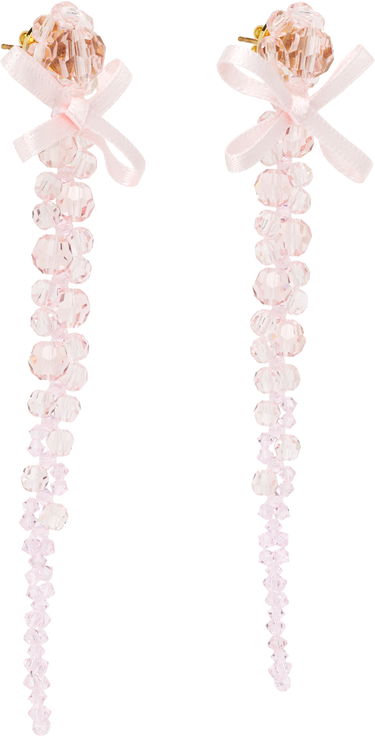 Обеци Simone Rocha Simone Rocha Petite Bow Drip Faceted Crystal Bead Earrings Бежово | ERG547 0903, 2