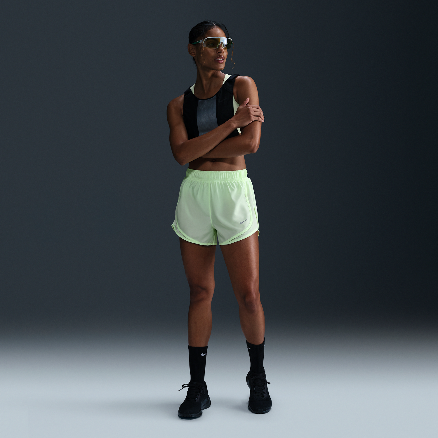 Къси панталони Nike Tempo Dri-FIT Mid-Rise Running Shorts with Liner Жълто | HM6096-701, 0
