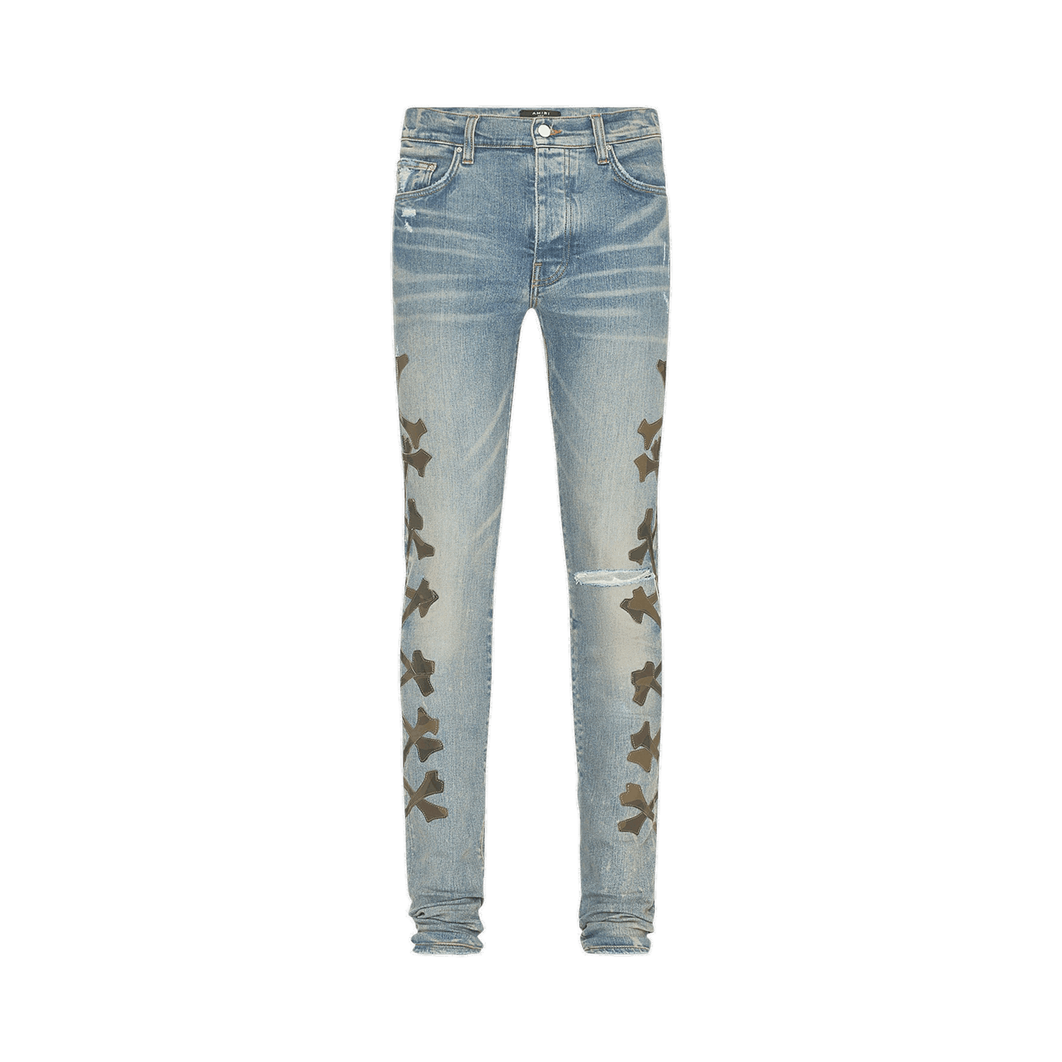 Дънки AMIRI Camo Bones Jeans Синьо | PF22MDS027 408 CLAY, 0