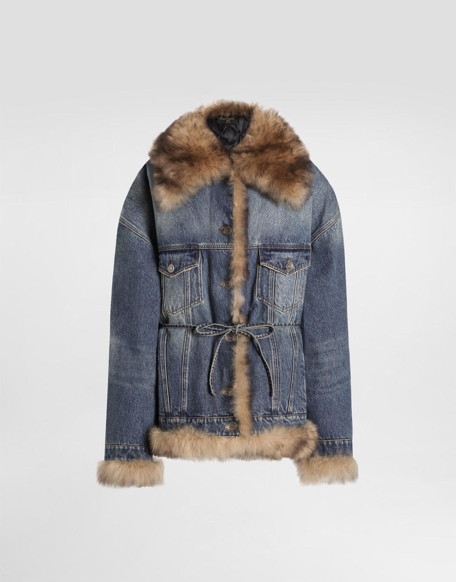 Яке Dolce & Gabbana Denim Jacket With Fur Многоцветен | F9T08ZG8OC9S9001, 0
