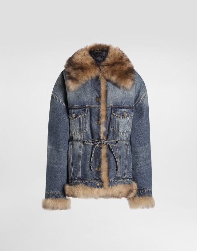 Denim Jacket With Fur