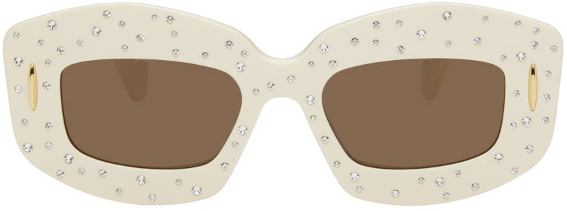 Слънчеви очила Loewe Starry Night Smooth Pavé Screen Sunglasses Бяло | LW4114IS@4925E