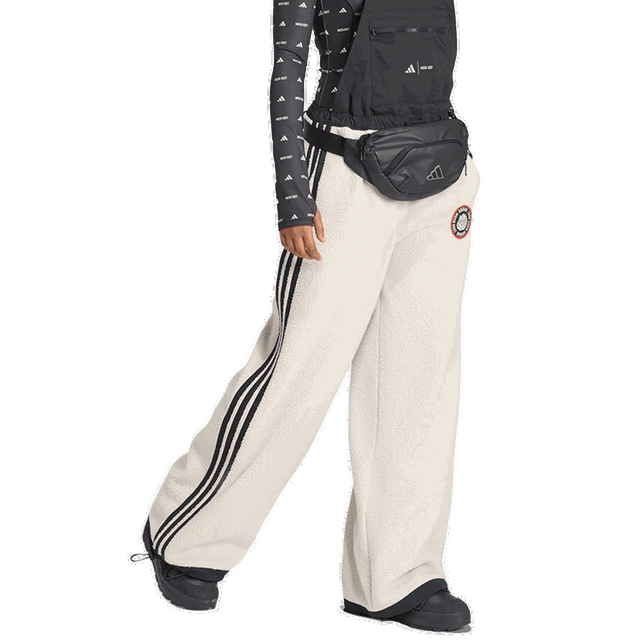 Fleece Wide-Leg Track Pants