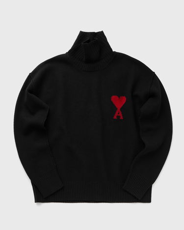 Пуловер AMI AMI de Coeur Funnel Neck Sweater Черно | UKS839.018-009, 0