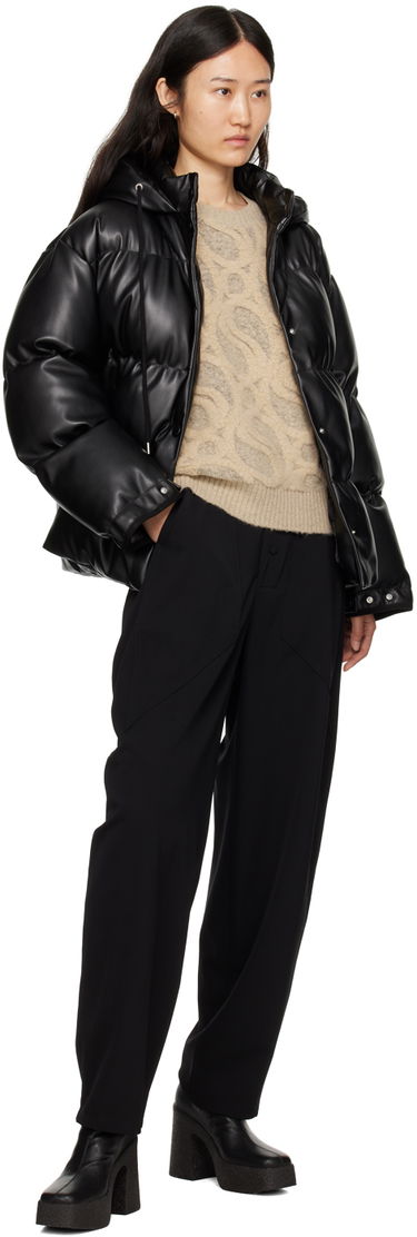 Пухо яке Stella McCartney Stella McCartney Faux-Leather Puffer Jacket Черно | 6800773BU393, 3