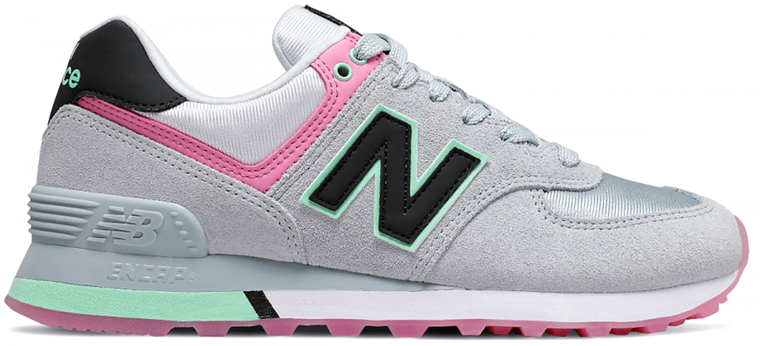 Кецове и обувки New Balance 574 Grey Pink Mint Сиво | WL574SAT, 0